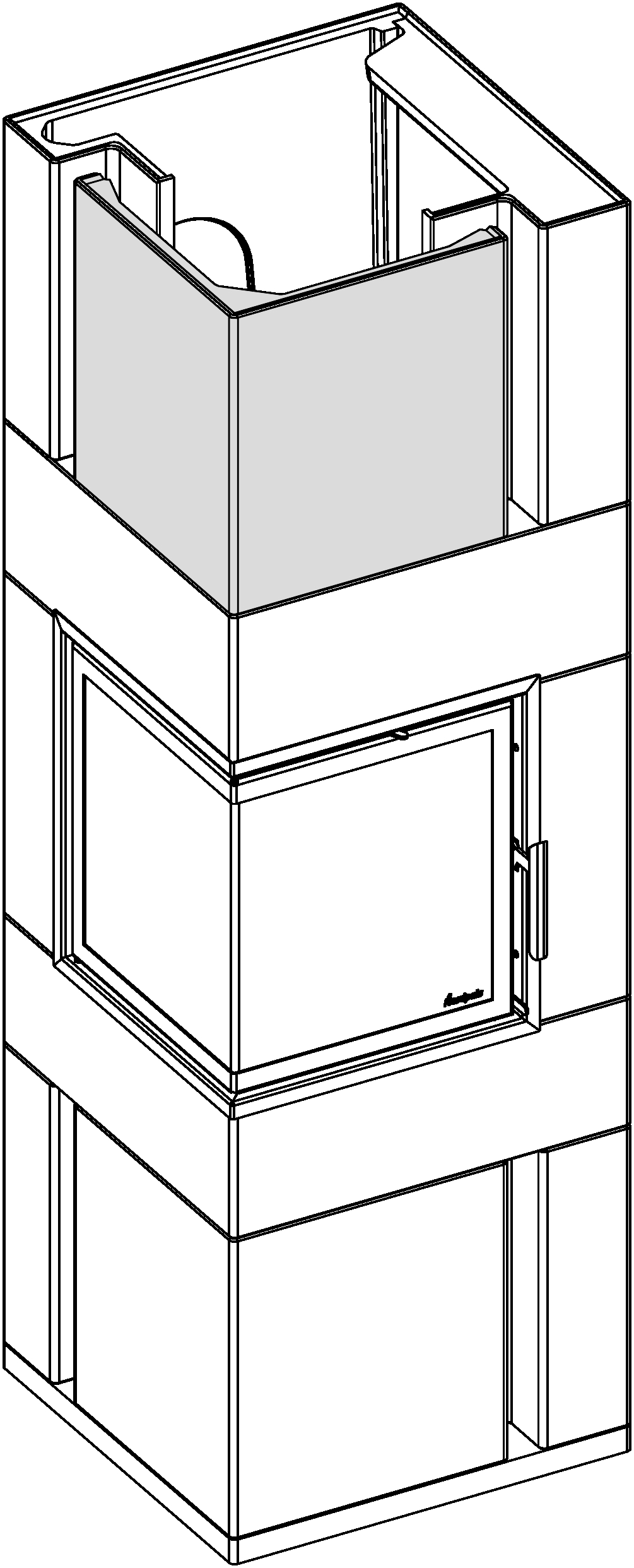 FIG 15 Plasser neste element. Bruk akryl mellom betongelementene. Sørg for at yttersiden elementet flukter med utsiden av de allerede plasserte elementene.