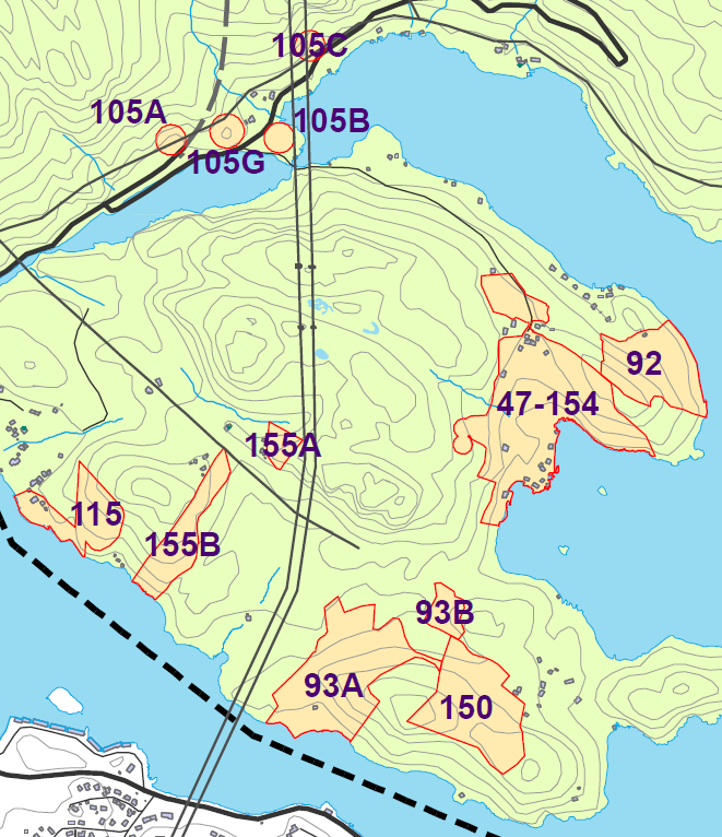 bratt Høyspent og Med unntak av landskapshensyn kan noe av området være egnet for utbygging. Like nord for området er det tidligere godkjent en med ca. 20 fritidsboliger.