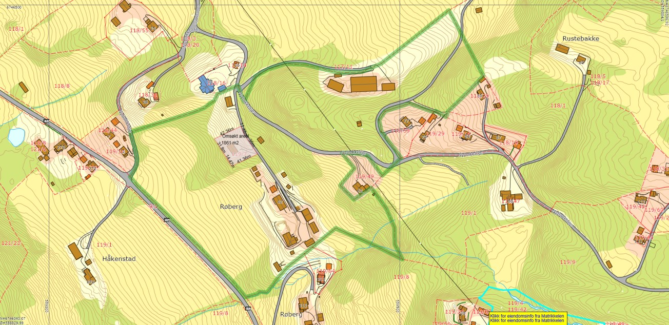 Utsnitt som viser AR 5-fordeling og flyfoto over omsøkt areal: Omsøkt tomt ligger i kommuneplanens arealdel (gammel plan) i LNF 1-område hvor det er forbud mot ny eller vesentlig utvidelse av