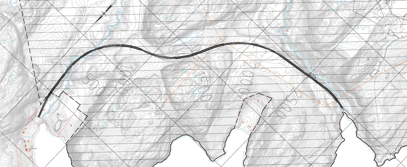 3.3 GAMNES PULKNESET ALT.3B Beskrivelse fra rapport vegsystem og traséalternativer: «Traséen tilknyttes vegen mellom Leirpollen og Gamnes ca 500 m sør for Gamnes.