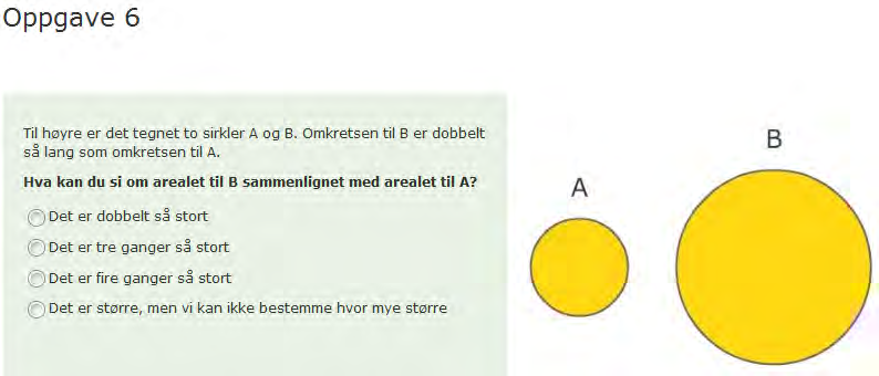 Prosentvis fordeling. Oppgave 5 Geometri 8 10 Tabell 18 ovenfor viser svarfordelingen.