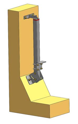 5 Installasjon/montering 5.4.3.5 Montere holdevinkel Figur 8: Montere holdevinkel Lederøret er installert og festet. ( Kapittel 5.4.3.3 Side 21) 1.