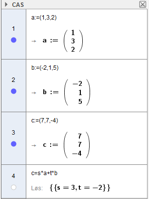 Løsninger v oppgvene i ok Ser fr linje 4 i CAS t s = 3 t =.