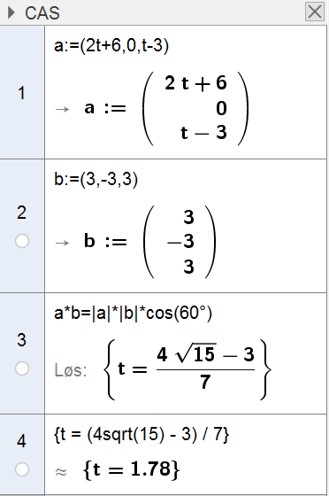 Løsninger v oppgvene i ok 4.49 Du kn gjøre slik i CAS: t 4 5 3 =, 78 7 4.