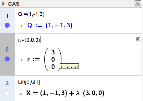 7 Du kn gjøre slik i CAS: x= + 3t y = z = 3 4.