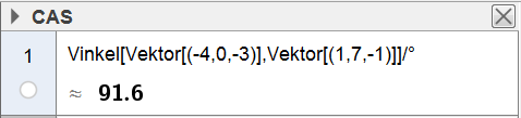 Løsninger v oppgvene i ok For å finne vinkelen mellom linjen trenger vi re retningsvektorene. Du kn gjøre slik i CAS: 4.