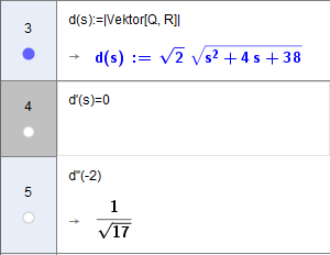 Den korteste vstnden mellom punktene Q og R er 7. 4.