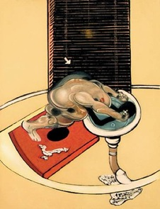 Deleuze lar Figure at a Washbasin fra 1976 [2], eksemplifisere kroppens anstrengelse for å bli i et med flaten: clinging to the oval of the washbasin, its hands clutching the faucets, the body-figure