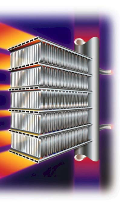 Microchannel / parallel flow / multiflow heat exchanger! Developed for automotive air conditioning applications! AD 1500 m 2 /m 3 (condenser)! Conv. condensers: AD 700 m 2 /m 3!