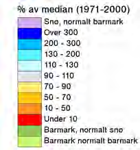 1.1.5 Snø I høve til normalt var det ved inngangen til tredje kvartal omlag halvparten av normale