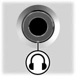 Multimedia Koble til lydutgangen (hodetelefonkontakten) Med lydutgangen, noen ganger kalt hodetelefon-kontakten, kan du koble til eventuelle hodetelefoner eller eksterne stereohøyttalere med egen