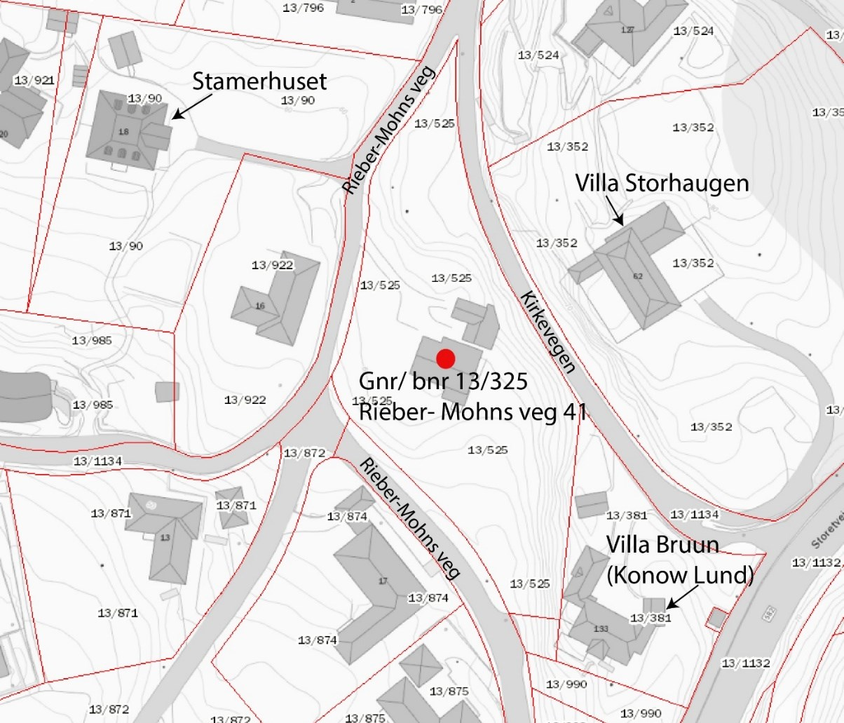 Side 8 av 12 bergensarkitekter representert i området som styrker kulturmiljøet som et klart verneverdig kulturmiljø». Oversikt over hus med kulturminneinteresse i nærområdet.