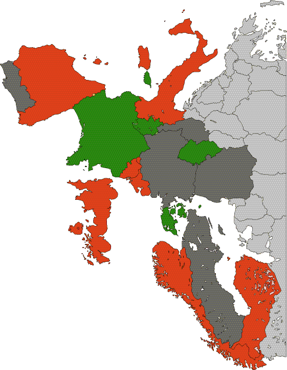 Kraftsamarbeid mellom land i Europa.