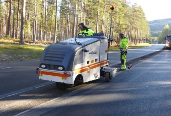 Forsterket vegoppmerking -prøvefelt Prøvefelt etablert i 2013 på Rv3 (Rena) og Rv7 (Flå i