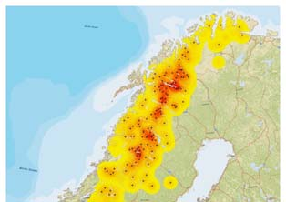 De viktigste rovdyra Art Andel av erstattet tap