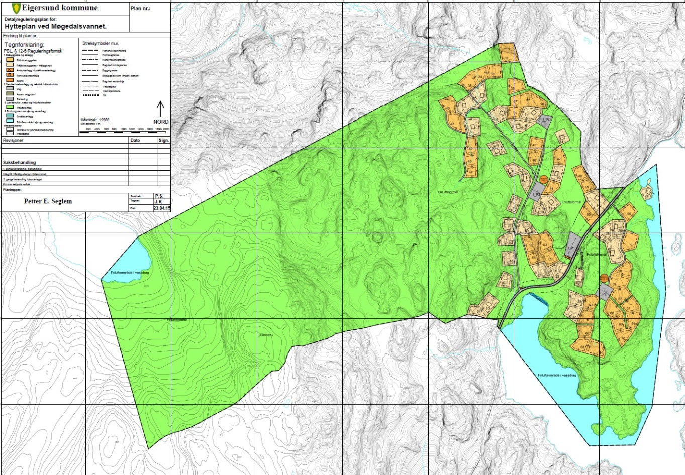 Møgedalsvannet hyttefelt Lokalitet 3 Lokalitet 4 Lokalitet 1 Lokalitet 2 Figur 1: Detaljreguleringsplan for «Hytteplan ved Møgedalsvannet». Datert 23.04.15.