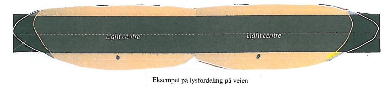 Veitype Enhet Minimum Emin ** Jevnhet Emin/Esnitt* Hovedvei lux 2 0,4 Boligvei lux 2 0,4 Gang- og sykkelvei lux 2 0,4 Tabell 2 - Belysningskrav Tegnforklaring: * - Esnitt er gjennomsnittet av