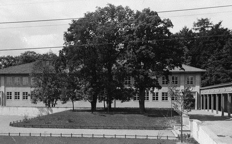 6/12 BERG SKOLE Avgraving /endring av terreng ned mot grussplass/gang veg på to sider av rotsonen Mur på to sider av rotsonen Figur 4-2 Historisk foto fra ca