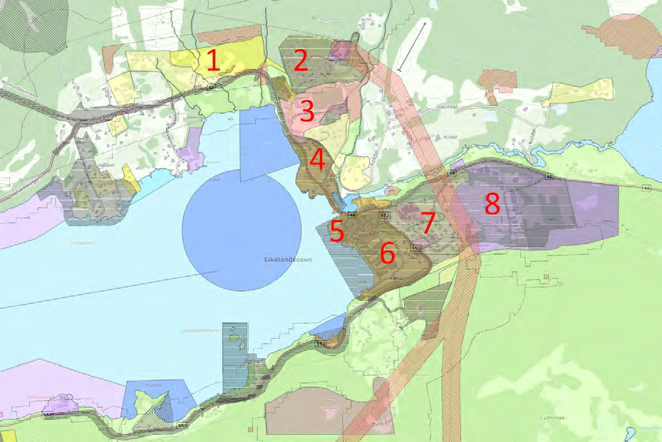 Det er mykje aktivitet med bygging etter gjeldande reguleringsplanar, utvikling av reguleringsplanar og behov for nye reguleringsplanar i heile området frå Lundervik/skuleområdet til Leiro.