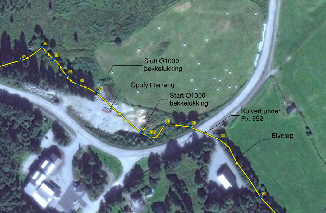 SIDE 2/4 Figur 2 Bildet vises oppfylt område, og trase for bekkelukking 2.