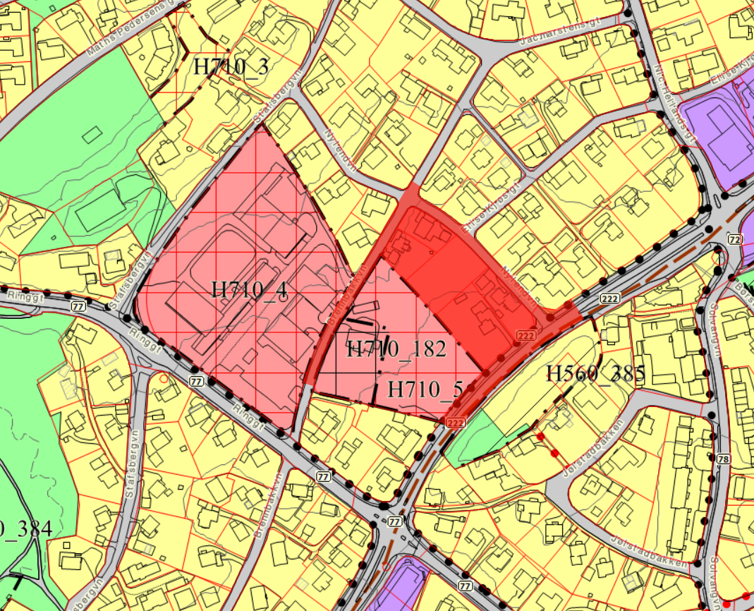 2.2. PLANSTATUS 2.2.1. Gjeldende overordnede planer Kommuneplan 2011 2022. Utsnitt av kommuneplan, planområdet markert med rødt.