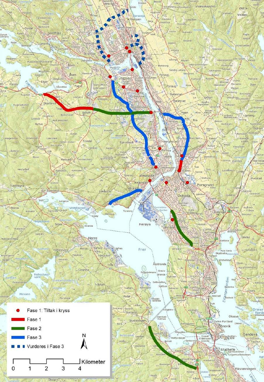 KVU Grenland Fase 1 Optimalisering av transportsystemet Fase 2 Forsterke