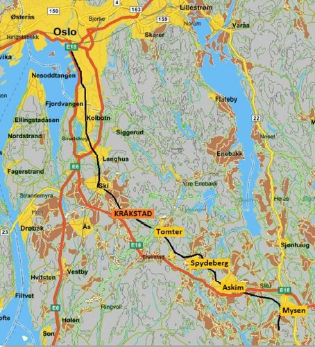 Jernbaneprosjekter ERTMS Jernbaneverket planlegger forberedende arbeid for ERTMSsignalsystem på fem stasjoner langs Østfoldbanen Østre Linje.