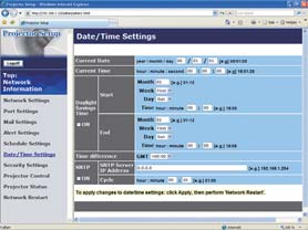 3. Bruk med nettleserprogramvare 3.4 Hendelsesplanlegging (fortsetter) Dato/Tidsinnstillinger ( 22) Dato/Tid innstillingen kan justeres via en browser.