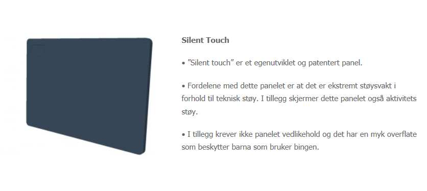 Figur 7: Støyreduserende tiltak i form av «Silent Touch» panel. (http://sportvest.