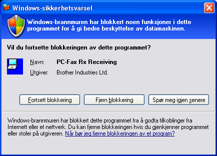 6. Brother PC-FAX-program (Ikke tilgjengelig for DCP-modeller) PC-FAX-mottak 6 For å kunne bruke PC-FAX-mottak må du logge på med administratorrettigheter.