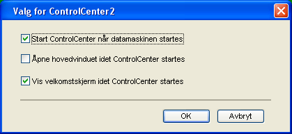3. ControlCenter2 Slå av Automatisk innlasting 3 Når du har startet ControlCenter2 fra Start-menyen, vil ikonet vises på oppgavelinjen.