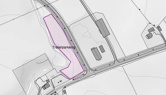 3. Revidere parkeringsareal for tungtransport Det er foreslått et område ved Jubergkorsen til parkering av trailere. Arealet er ca 5 daa.