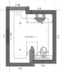 PROSJEKTERINGSEKSEMPEL TOALETT OG BAD Objekt Anlæg Projekt nr. Dato : : Privat bolig : : 05.10.2015 1 Bad og Toilet 1.1 Beregningsresultater, Bad og Toilet 1.1.1 Pseudofarver, Nytteplan 1.