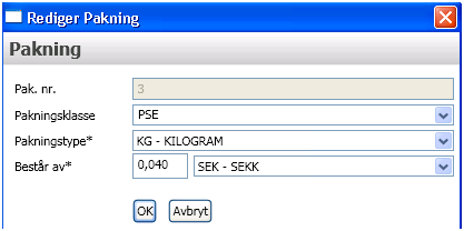 : PSE omregningsfaktor blir i så fall liggende på pakning som i dag, men definert med en egen pakningsklasse. 10.
