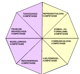 Kompetansemålene i læreplanene 2006 innbefatter: 1. Ferdigheter (Symbol- og formalismekompetanse, matematiske representasjoner) 2. Forståelse (Matematisk resonnement og tankegang, kommunikasjon) 3.