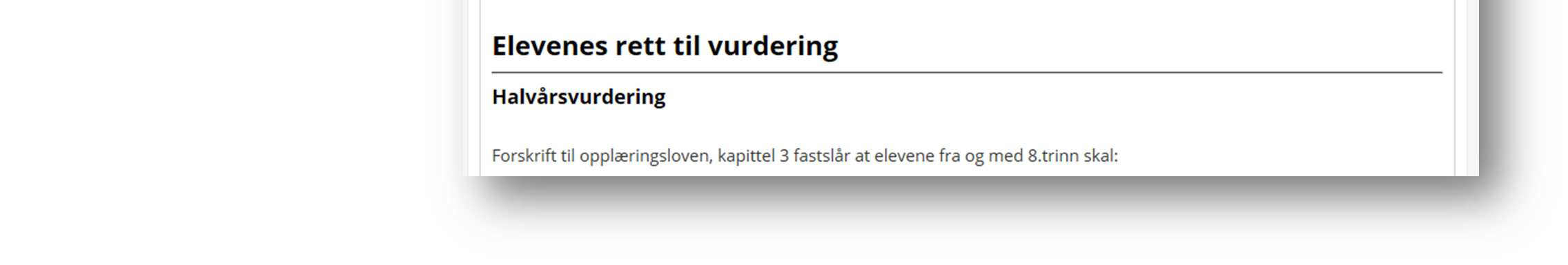 vurderingsbrev for én enkeltelev, klikk på brevet ved