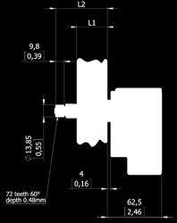 blad lengde 600 mm To hastigheter Ja Selvparkerende v Viskervinkel 40-110 10º justering Drivaksel 16 mm Slaveaksel Senteravstand til slaveaksel Drivaksler På ekstern adapterplate (leveres med dobble