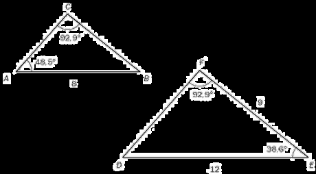 Oppgave ( poeng) Nettkode: E 4AZM a) Forklar at de to trekantene ovenfor er formlike.