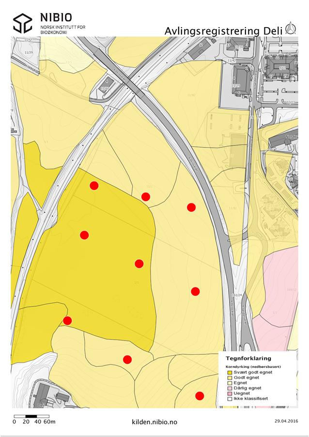 V9. Ruter for avlingsregistrering på