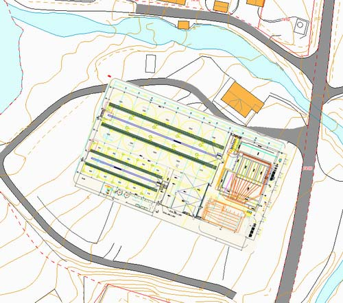 og det planlegges et nytt ca 600 m langt sjøvannsinntak fra ca 80 m dyp (til