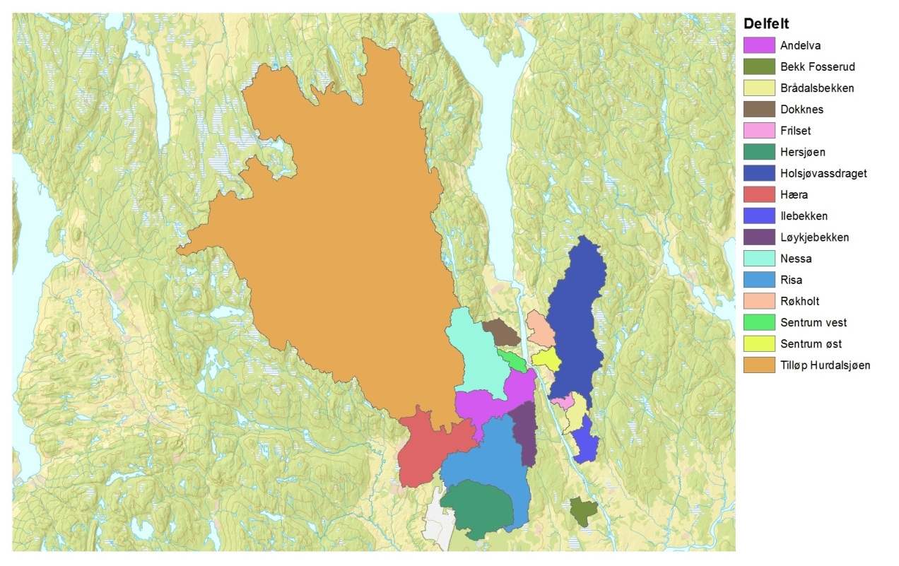 2.1.7 Hurdalsvassdraget ned til Vorma og langs Vorma Vannområde Hurdalsvassdraget (1460 km 2 ) omfatter vassdrag som drenerer til Hurdalsjøen og Andelva og vassdrag som drenerer til Vorma fra både