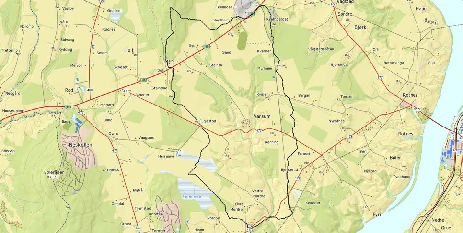 2.1.10.2 Mørdre Mørdre (Figur 31) er et nedbørfelt på 6800 daa som ligger på Romerike, et typisk kornproduserende distrikt. Mørdre er en del av vannområde Øyeren, delfelt Sidebekker Glomma nord.