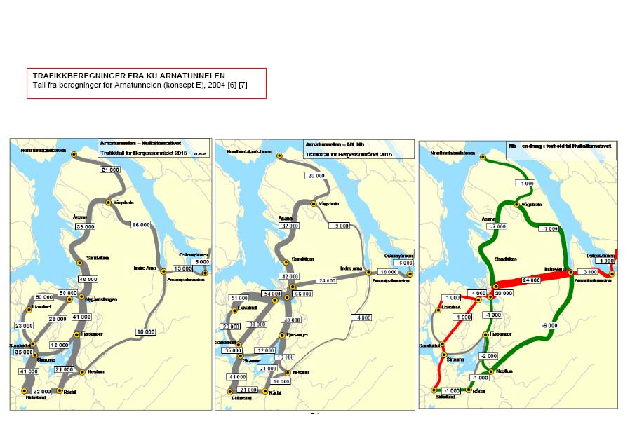 Vedlegg 10 Trafikk før og etter vegtunnel Figuren illustrerer trafikken i 2015 før og etter vegtunnel og differansen mellom scenarioene.