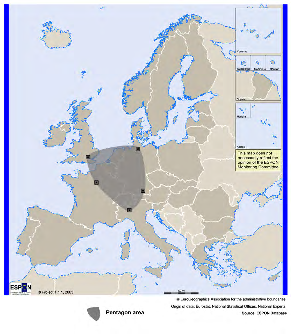 Pentagon i EU15: 18% av land- område