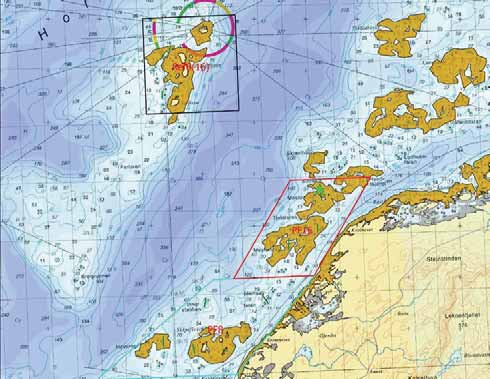 Lysebrunt areal markerer totalt modellert utbredelsesområde for stortare. Figur 8. Prøvehøstefelt 8 (turkis ramme), prøvehøstefelt 16 (rød ramme) og referanseområde 8. Ref.