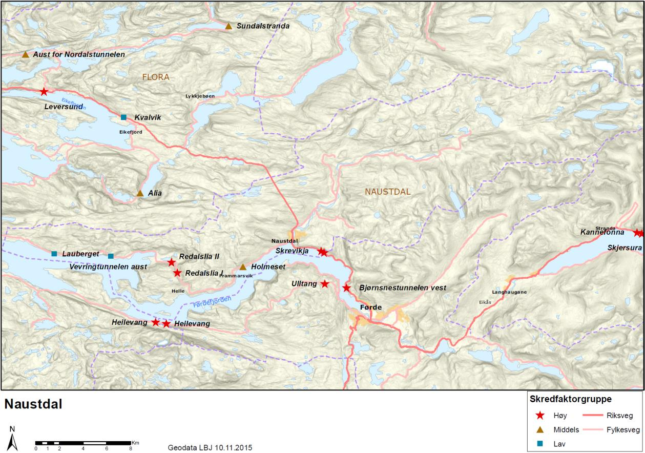 Heilevang 5.0 Høy Tunnel Langs fv. 611 i planområdet er det 2 punkt som er definert som skredpunkt i Statens vegvesen sin plan «Skredsikringsbehov for riks og fylkesvegar i Region vest».