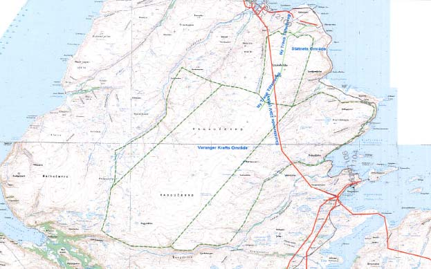 14 3 LOKALISERING, VINDFORHOLD OG ENERGIPRODUKSJON 3.1 Lokalisering Terrenget på Rákkočearro lite kupert.