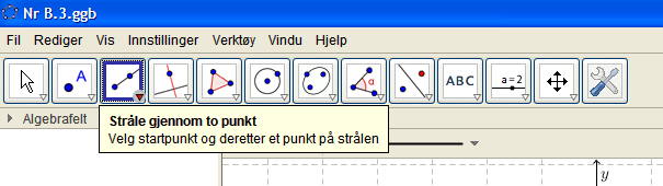 En stråle begynner i et punkt og går uendelig langt i den ene retningen. KOPLING TIL GJENNOMGÅTT KUNNSKAP Her bygger vi på B.