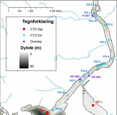 Figur 2. Kart over Porsgrunn og Skiensvassdraget.