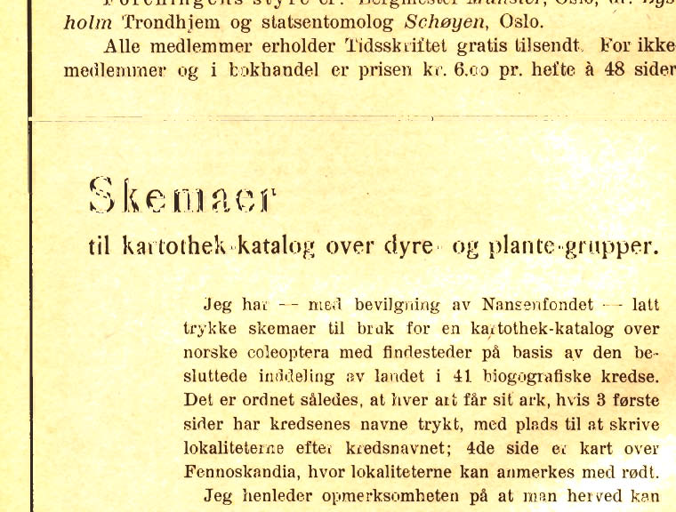 Originalarbeider og notiser av entomologisk indhold mottages med taknemmelighet.